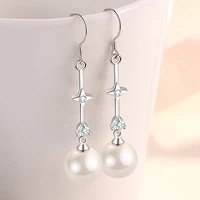 kofsac new sweet temperament star pearl drop earrings for women 925 sterling silver jewelry earring lady engagement accessories