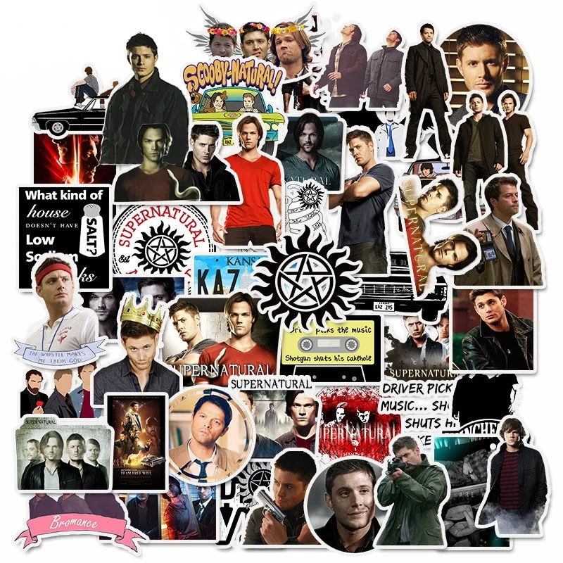 Supernatural 50 шт./компл. популярный телесериал сверхъестественные наклейки для фанатов крутой скейтборд мотоцикл ноутбук багаж гитара Naklejki автомобильные наклейки - Цвет: Supernatural