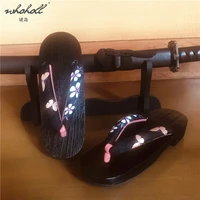 whoholl geta women flip flops summer slippers indoor japanese geta wood clogs kimono slipper animation cosplay costumes shoes