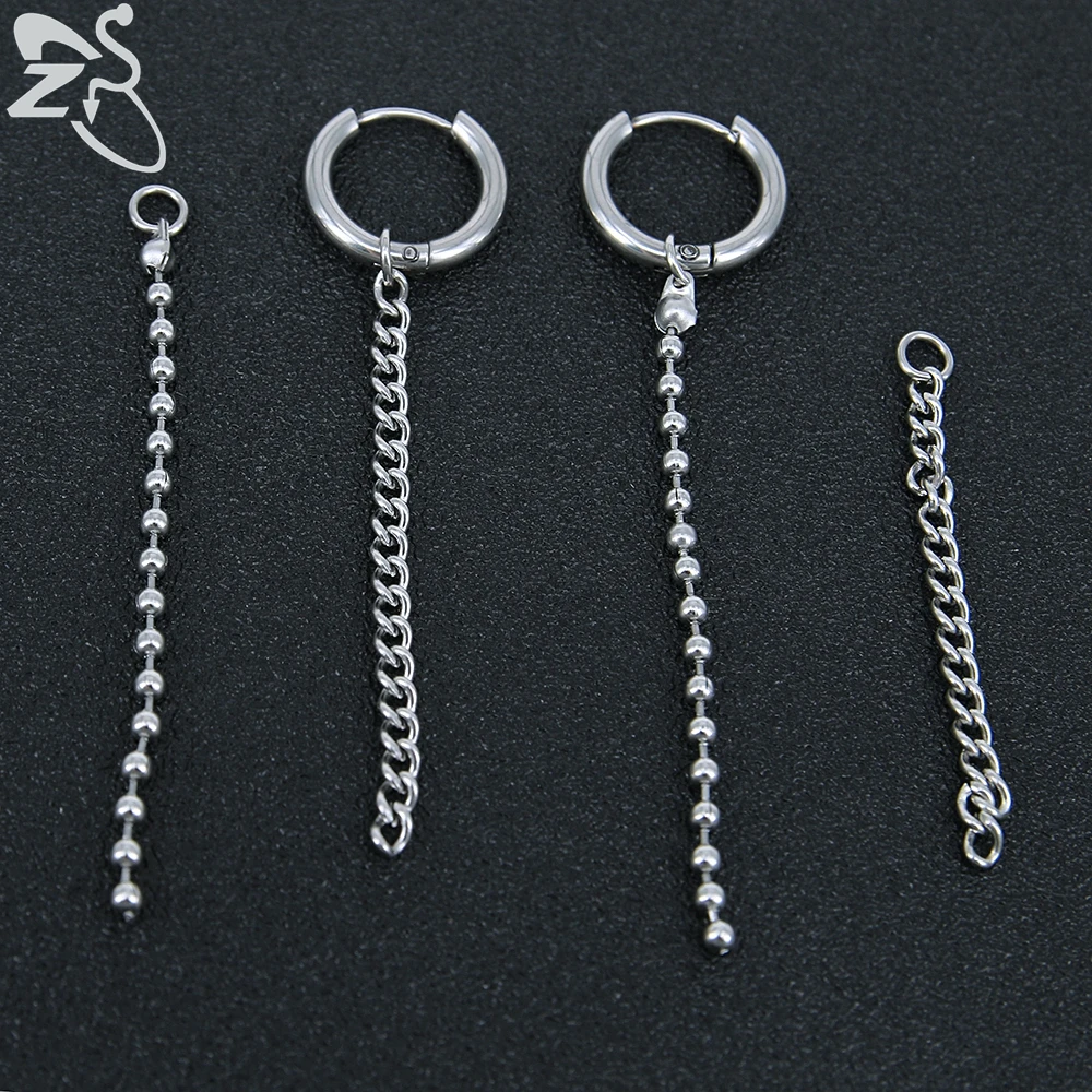 Серьги кольца ZS из нержавеющей стали с крестом и перьями мужские круглые висячие