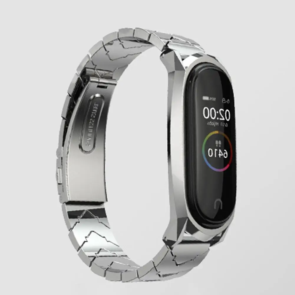 Высококачественный металлический ремешок для Mi Band 3 4 металлический ремешок из нержавеющей стали ремешок роскошный браслет для Miband3 World nfc-браслет