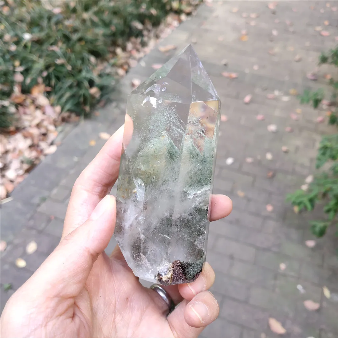 Phantom Himalaya Кристалл башня камень остров кристаллы Wicca Декор натуральный призрак кварц рейке исцеление хрустальные часы Пьер Ислан чакра