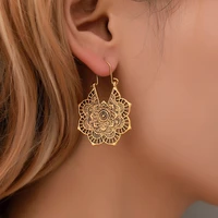 2020 new femme oorbellen antique gypsy indian tribal ethnic hoop dangle mandala earrings boho boucle doreille