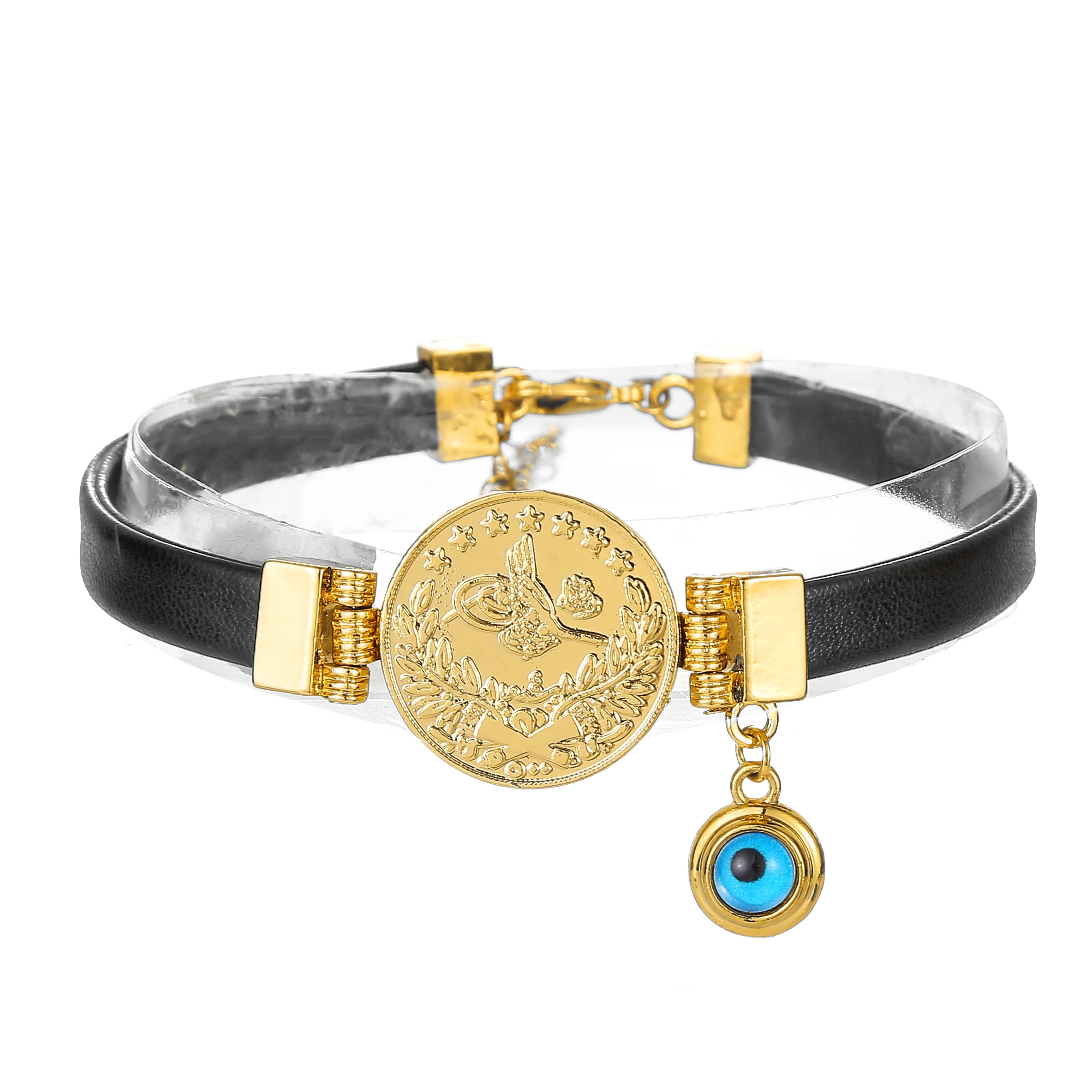 Модный браслет с монетами и кристаллами сглаза мусульманские браслеты Аллах для