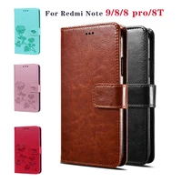 for xiaomi redmi note 8t 9 8 pro case flip leather wallet screen protector cover for redmi note9 note8 case book coque funda bag