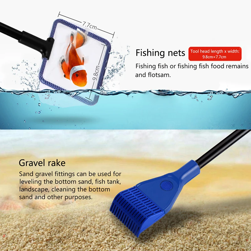 

6 In 1 Aquarium Cleaner Adjustable Aquarium Cleaning Tools Aquarium Tank Clean Portable Cleaning Brush Set