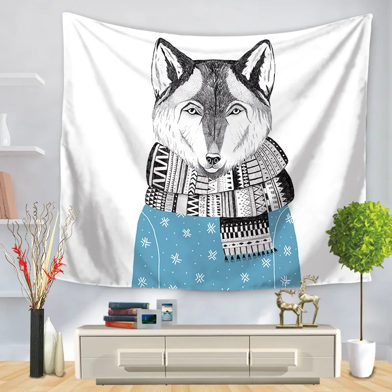 Гобелен с животными на стене Племенной листы кошка льняные тапочки в виде панды