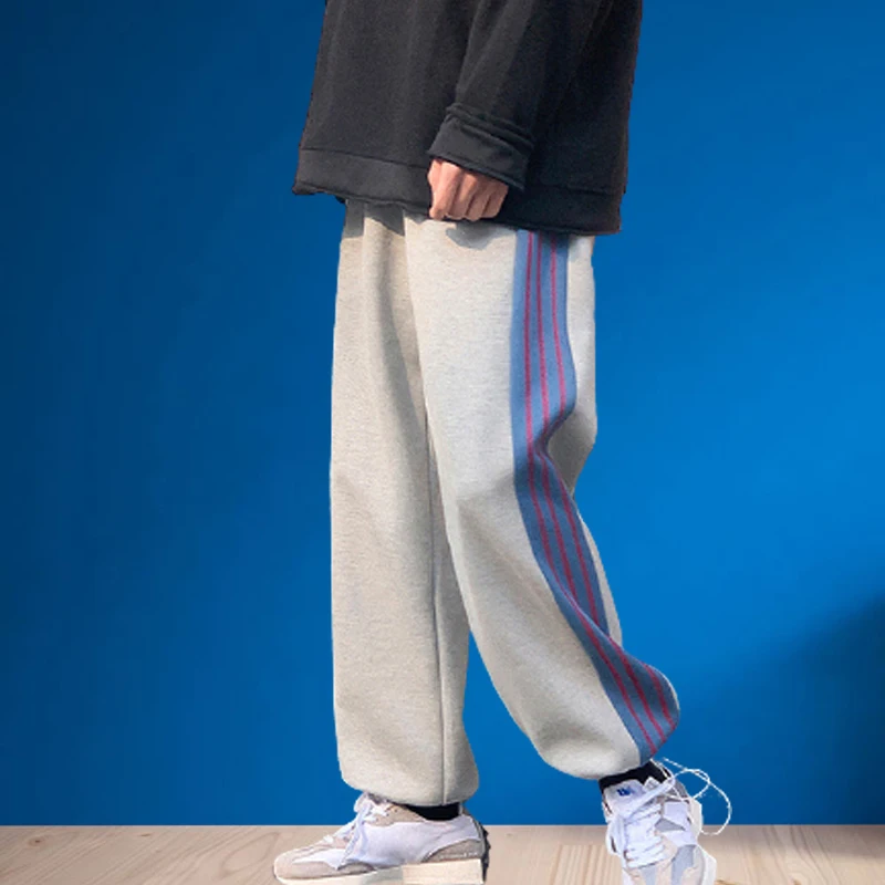 

All-Match Print Bouquet Feet Pants Men's Trend Loose Basketball Harem Pants Side Color Matching Pants