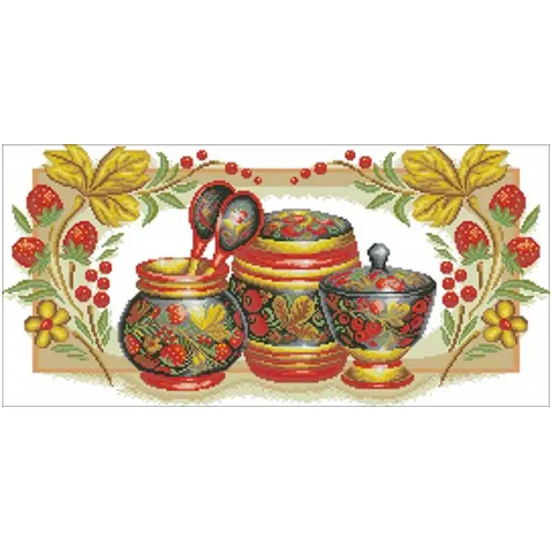 

Three Cans of Golden Autumn counted 11 14 18CT Cross Stitch Set DIY Chinese Cross-stitch Kits Embroidery Needlework Home Decor