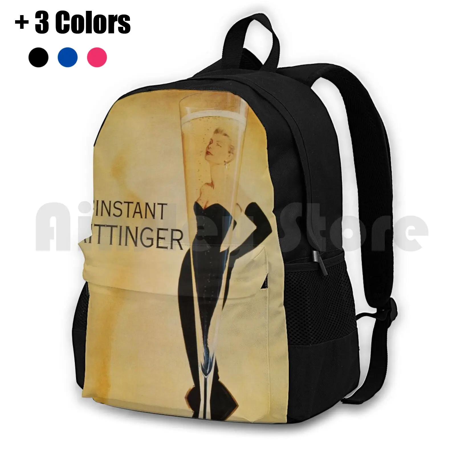 

Vintage Champagne Poster Outdoor Hiking Backpack Riding Climbing Sports Bag Vintage Champagne Vintage French Champagne Paris