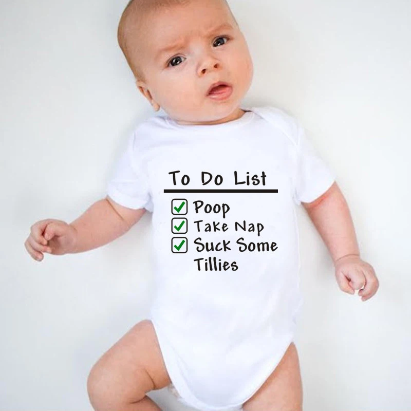 To Do List/боди с принтом для маленьких мальчиков и девочек хлопковая одежда