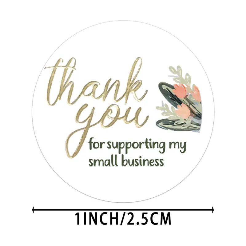 500 шт./рулон круглые этикетки спасибо за Supporing/заказ крафт бумаги Бумага упаковка