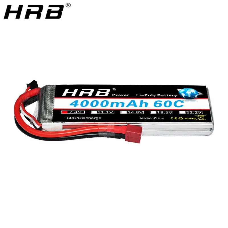 

HRB 2S 7.4V Lipo Battery 4000mah XT60 T Deans EC5 XT90 TRX For Scale Buggy Monster Car 1/10 4WD Truck Airplanes Drone RC Parts