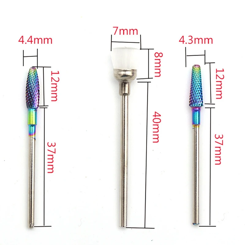 

JFBL Hot 7Pcs Nail Drill Bits Professional Tungsten Carbide Drill Bits Set for Gel Nails Polishing Remove Manicure Pedicure