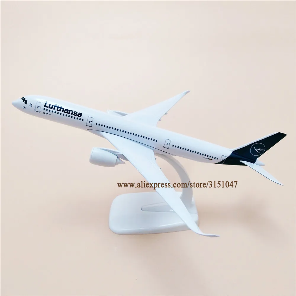 

Модель самолета Lufthansa Airlines A350 из металлического сплава, модель самолета Lufthansa, аэробус 350, модель самолета со стойкой, подарки 20 см