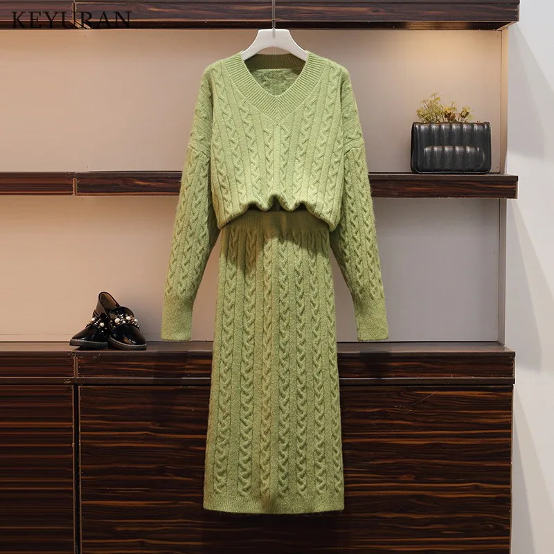 Новое поступление корейский стиль вязаный пуловер свитер + вязаная эластичная