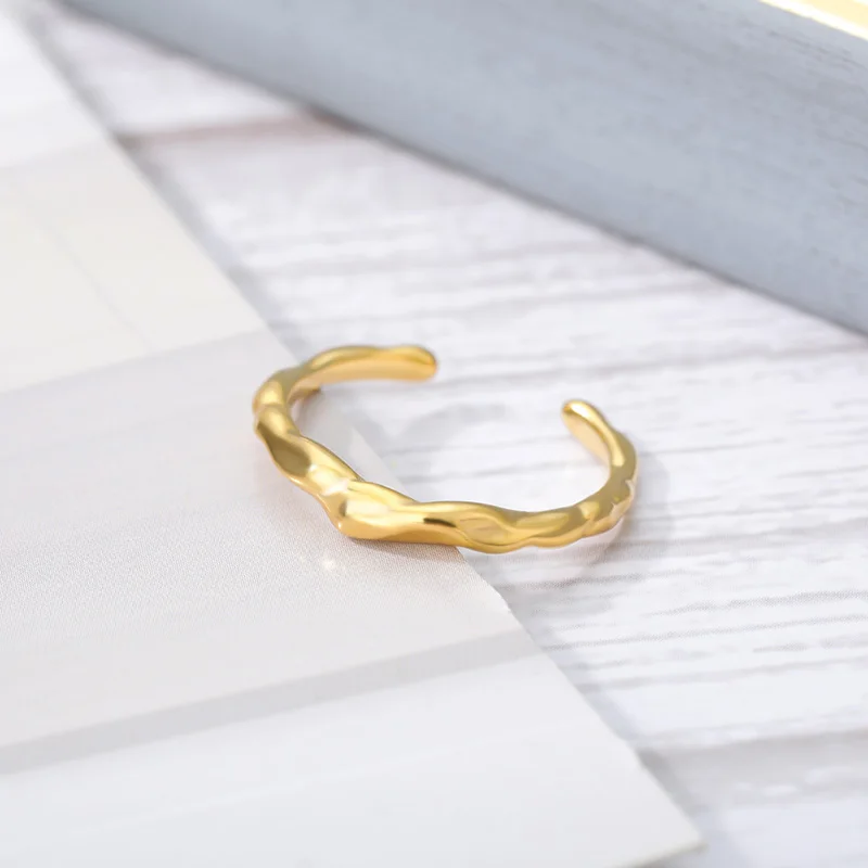 

Irregular Minimalist Ring Women Adjustable Stainless Steel Unique Knuckle Rings Christmas Gift Simple Retro Charm Trendy Jewelry