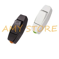 2pcs or 5pcswhite or black plastic rocker boat pushbutton ac 250v 6a onoff in line cord switch white for room household bedside