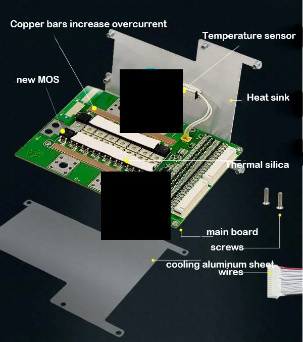 DYKB 17S 16 S 48V 60V Lifepo4 3 2 V li ion 7 Защитная плата литиевого аккумулятора BMS 60A 80A 100A 120A W