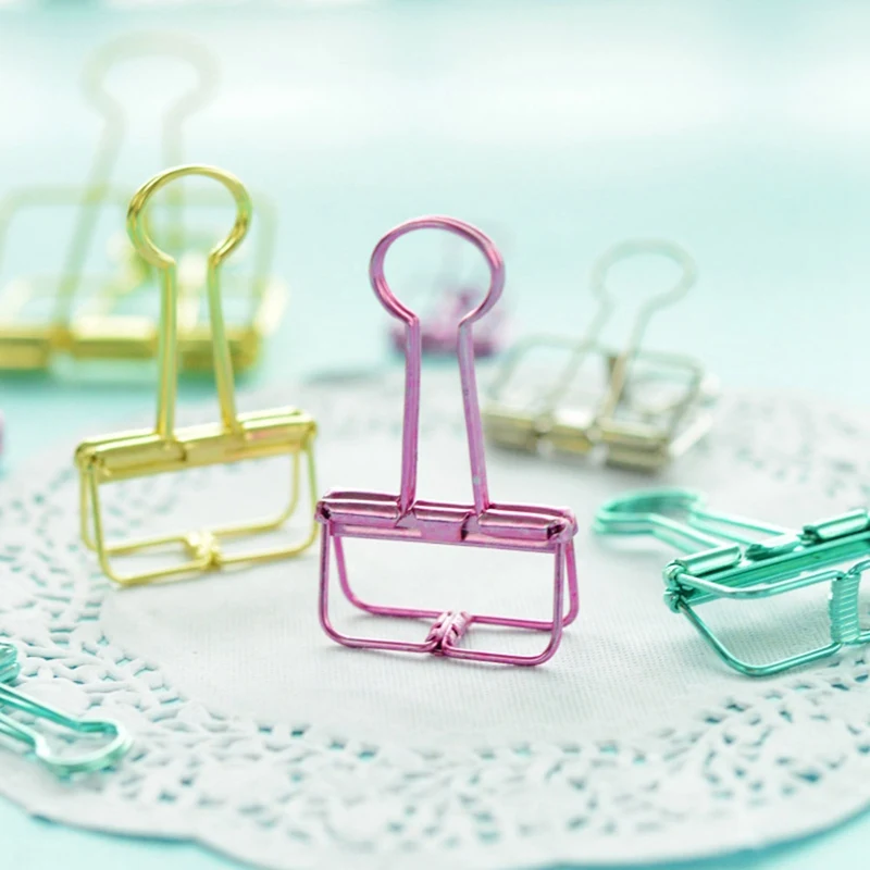 

1pcs 3 Sizes Ins Colors Binder Clips Large Medium Small Office Study Binder Clips