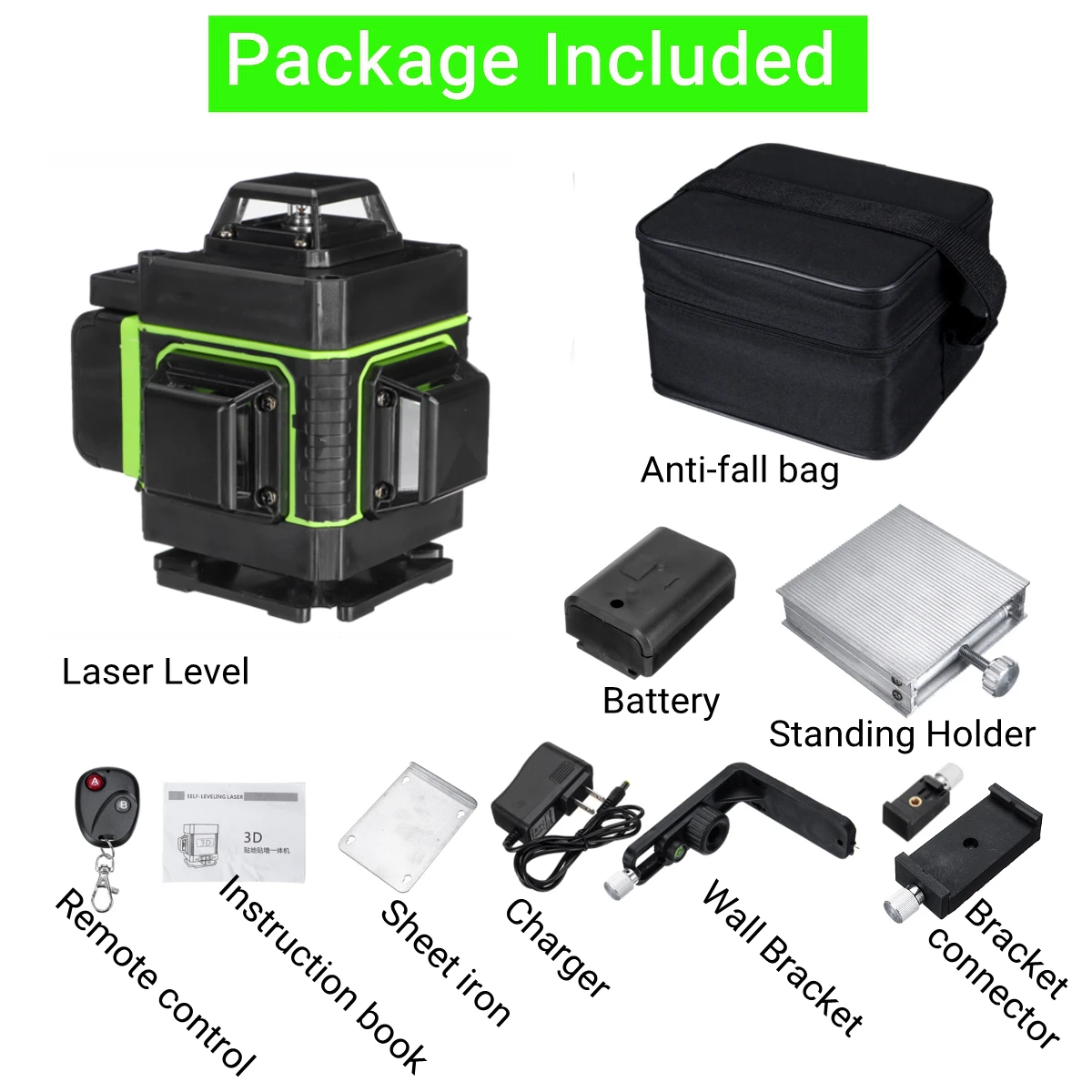 

16 Lines Laser Level 4D Self-Leveling 360 Horizontal And Vertical Cross ful Green Laser Beam Line