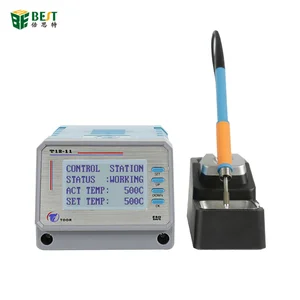 best t12 11new design lead free quick professional soldering station for mobile phone motherboard repair free global shipping
