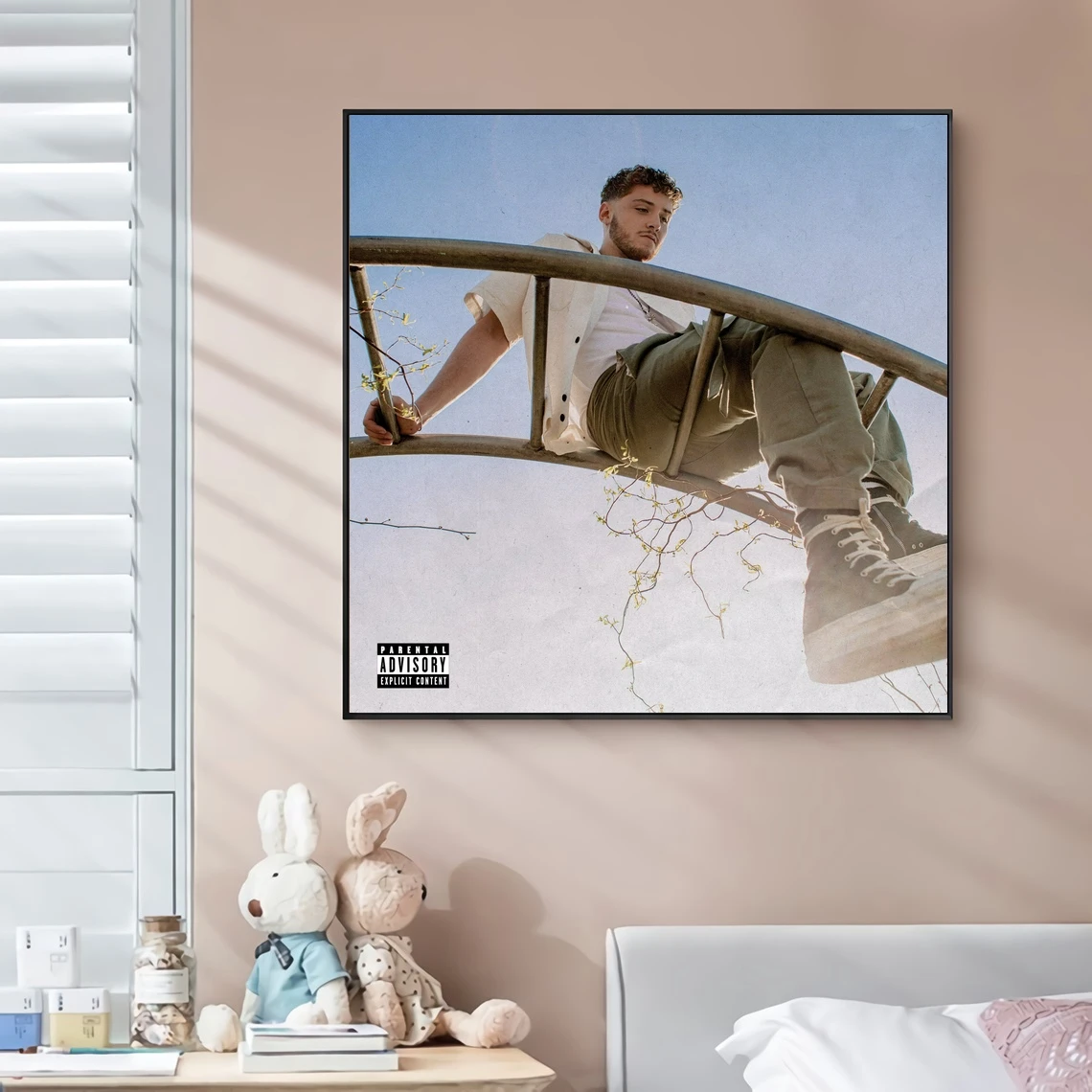 

Альбомная обложка Bazzi-молодая и живая музыка, плакат на холсте, Рэп звезда, поп-рок-певец, домашняя настенная живопись, художественное украше...