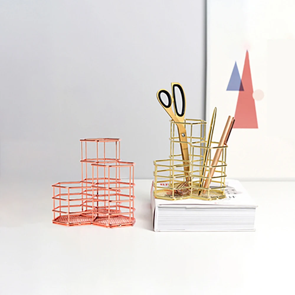 Креативный шестигранный кованый макияж комплект для кисточек держатель