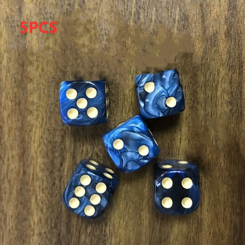 5PCS Blue 7 шт./лот, набор кубиков D4, D6, D8, D10, D10%, D12, D20, красочные прозрачные многогранные кубики для настольной игры, Набор кубиков TRPG - Цвет: 5PCS Blue