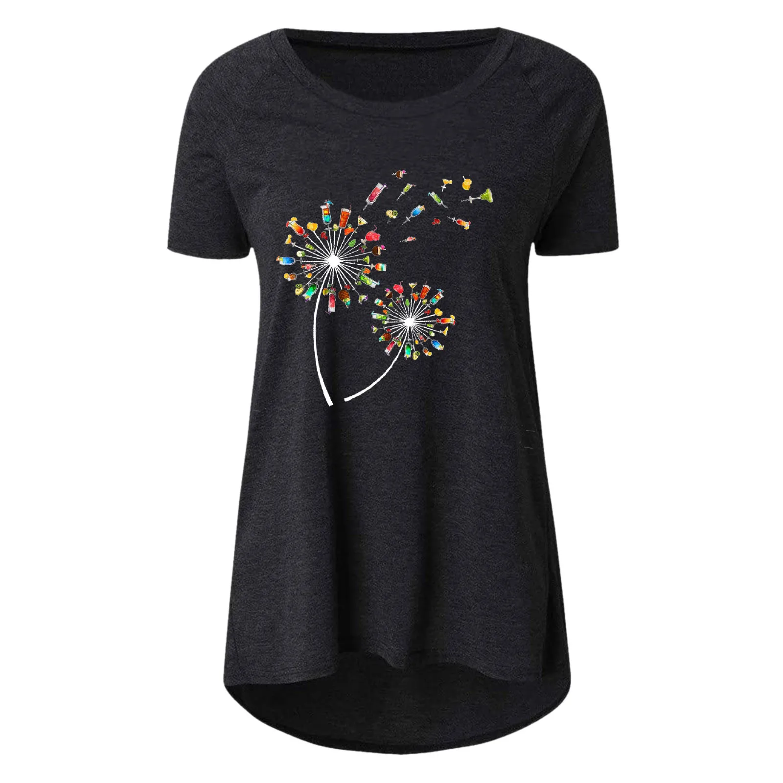 

Plus Size Tunic Tops And Blouses 2021 Summer Women Clothing Casual Printing Shirts Short Sleeve Loose Tee Tops Tunic Blouse 55#G