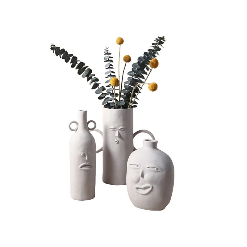 

Nordic Creative Ceramic Body Art Abstract Decorative Vase Living Room Dried Flower Plant Arrangement Home Decoration Ornaments