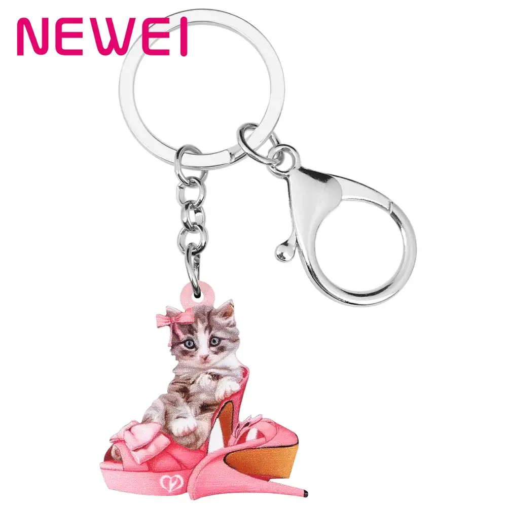 Newei акриловый ко Дню Святого Валентина на высоком каблуке чашка с кошкой брелки