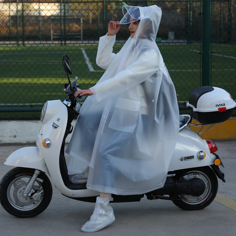 

Дождевик женский/мужской, с двумя полями, на молнии, с капюшоном, мотоциклетный дождевик, 2021