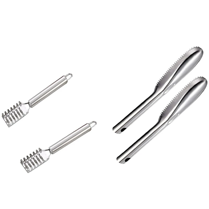 Набор кистей для удаления рыбных скальперов из нержавеющей стали с эргономичной