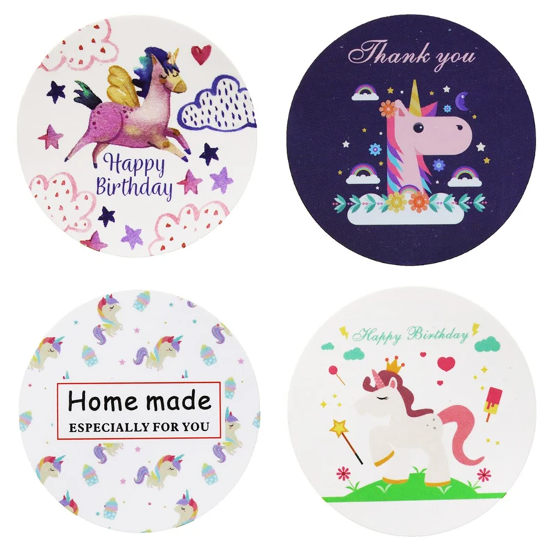 108pcs Unicorn Seal Sticker Thank You Point Party Baking Packaging Biscuit Bag Label Sealing | Дом и сад