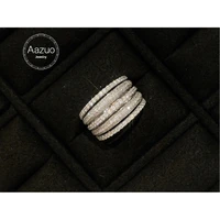 aazuo 18k solid white gold real natrual diamond 1 80ct i si luxury lines ring gift for woman high class banquet engagement party
