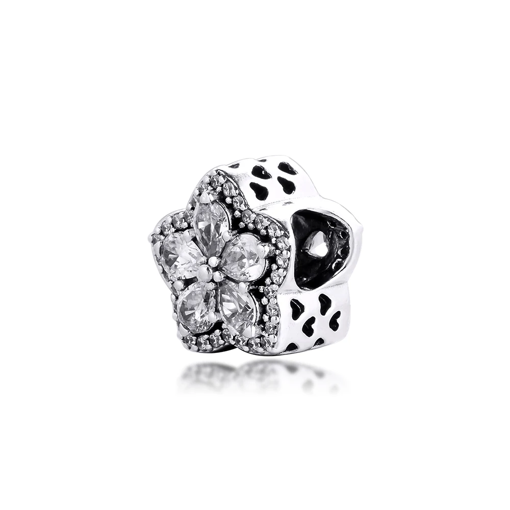 

Sparkling Snowflake Pave Charm Fits Original Snake Chain Bracelets For Woman DIY Sterling Silver Jewelry 2020 Winter Beads