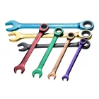 Разные гаечные ключи с храповым механизмом, двусторонний комбинированный регулируемый гаечный ключ с храповым механизмом, 7 шт.компл.