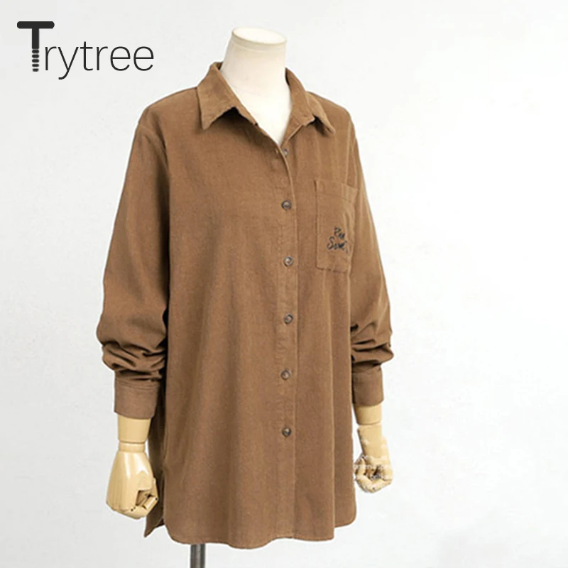 Ttytree 2020 осенне-зимняя женская Повседневная Блузка с отложным воротником