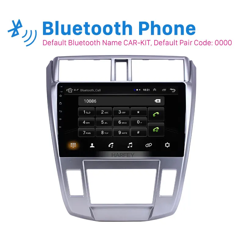 Harfey Автомобильный GPS навигатор радио 10 1 &quotAndroid 9 для 2008 2013 Honda City Auto A/C 2.5D сенсорный