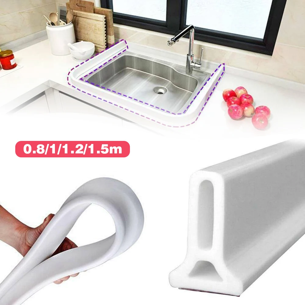 

0.5-1.5m Bathroom Water Stopper Water Partition Dry&Wet Separation Flood Barrier Rubber Dam Silicon Water Blocker Don't Slip