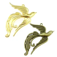 2pcs luck phoenix bird charms pendants accessories for diy necklace bracelet alloy jewelry making 3 colors