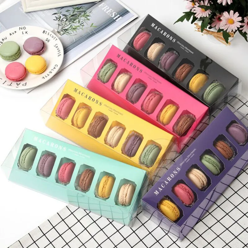 5 шт. высокое качество шесть цветов для свадьбы или вечерние макарон boxTransparent