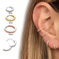 1pcs cz hoop earring cartilage earrings tragus jewelry stainless steel rope septum piercing hinge hoop nose piercing jewelry