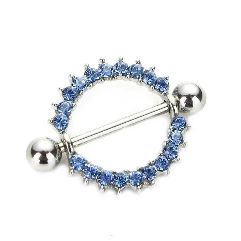 Кольцо стразы из нержавеющей стали для пирсинга сосков с кристаллами | Украшения