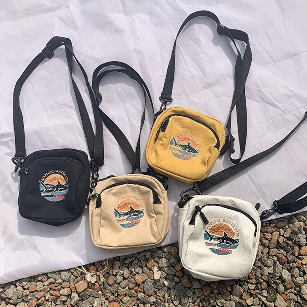 

Women Canvas Handbag Korean Mini Student Bag Cell Phone Bag Simple Small Crossbody Bags Casual Lady Flap Shoulder Bag #YY