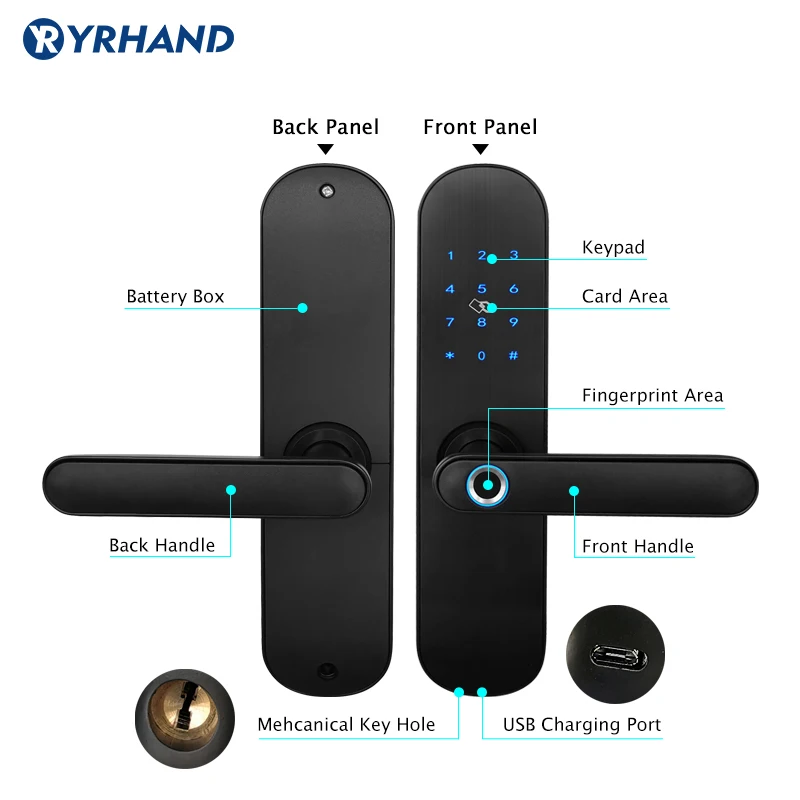 Умный дверной замок TT app биометрический интеллектуальный безопасности с Wi Fi