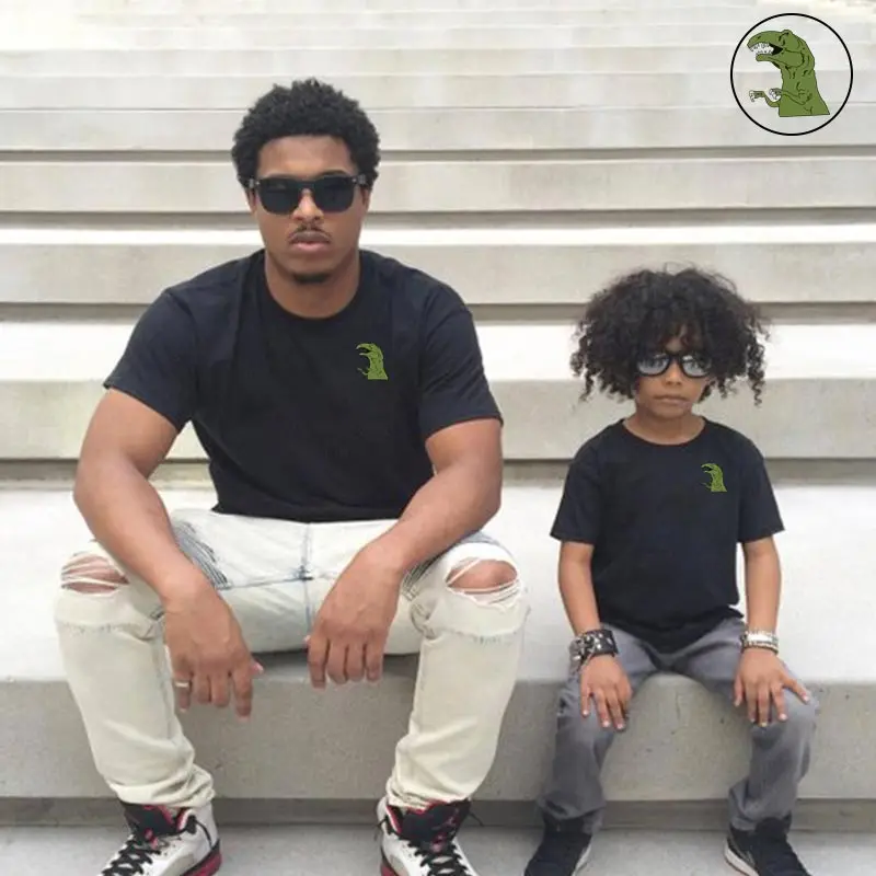 

green dinosaure family matching t shirt for father son mother daughter clothes daddy mommy and me outfits dad mom baby girl boy