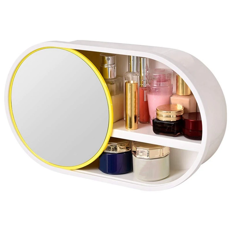 Настенный многофункциональный ящик для хранения косметики ванной комнаты с