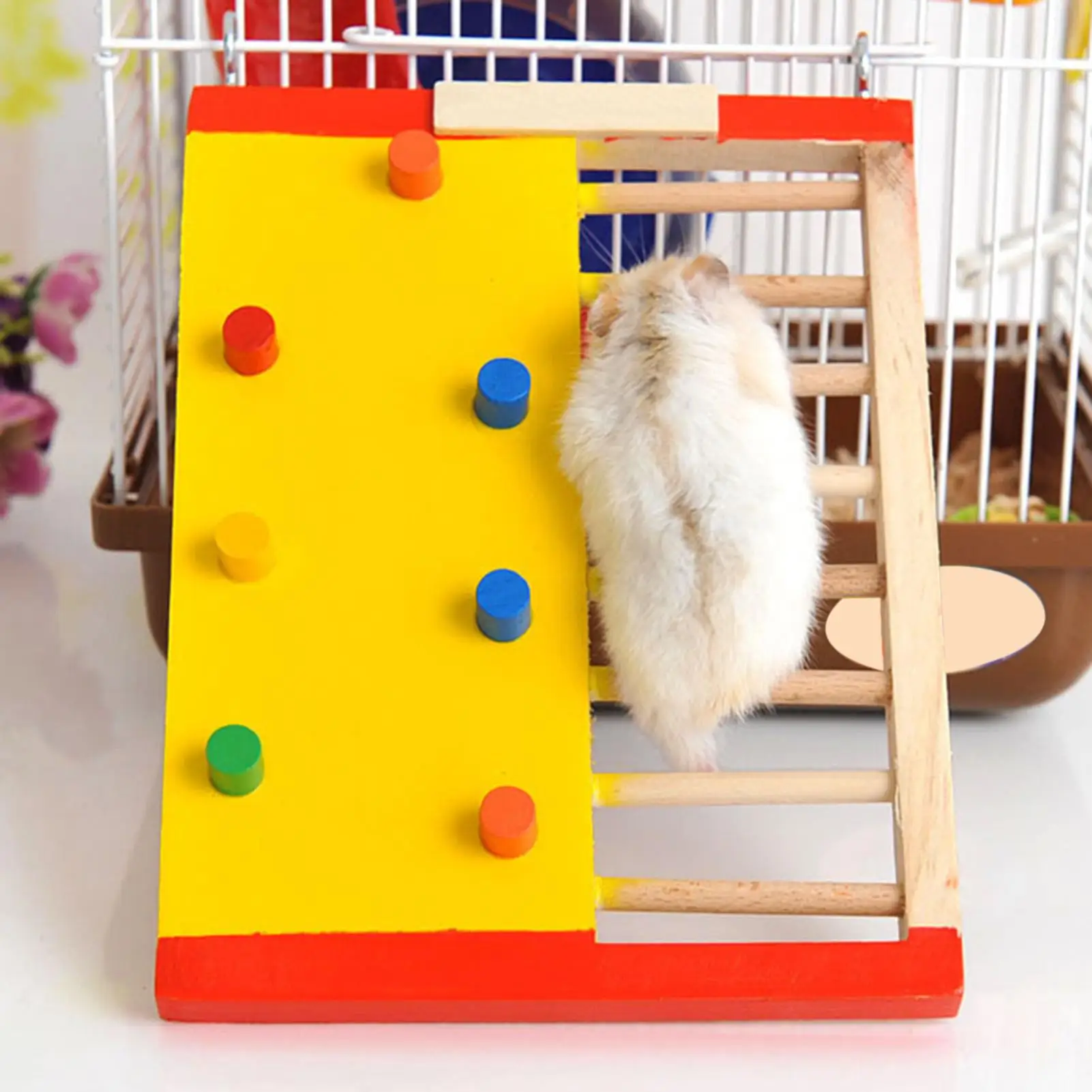 

Hamster Wood Climbing Ladder Small Pet Guinea Pig Non-slip Stair Exercise Toy
